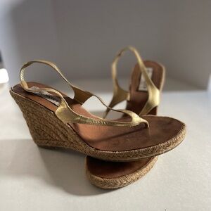 Gold Wedge Sandals